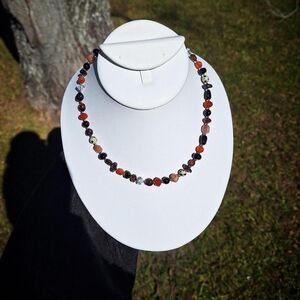 Sunstone, Carnelian, Onyx, Quartz Necklace ~ Artisan Jewelry